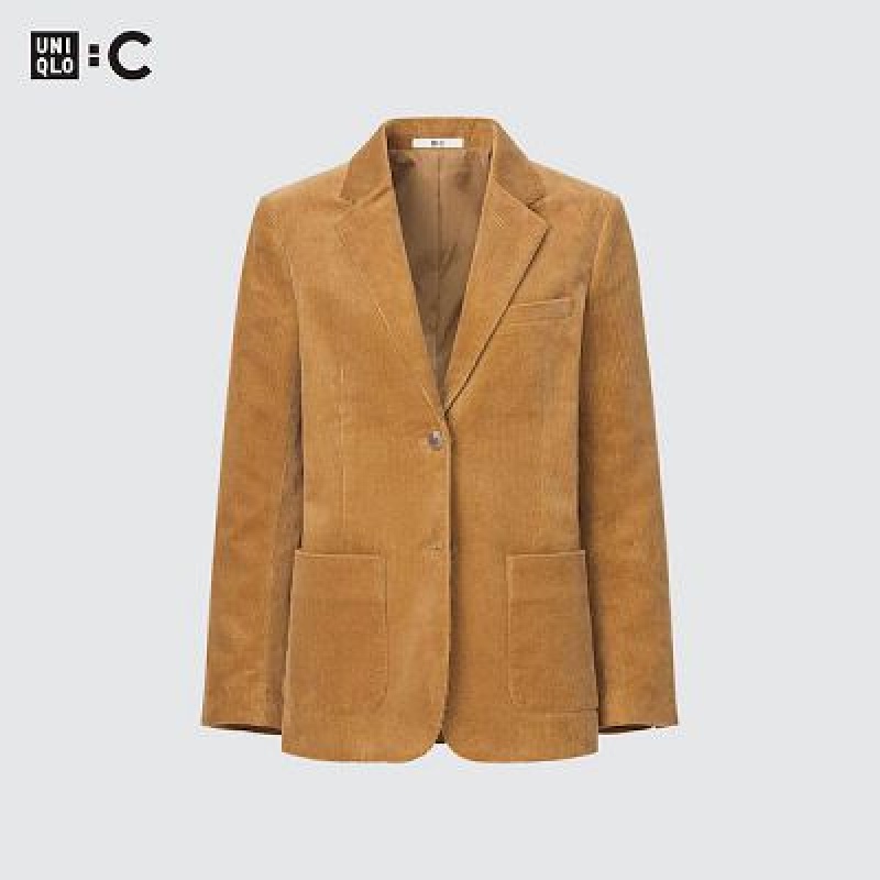 Chaquetas Uniqlo Corduroy Mujer Marrones | 693514_PE