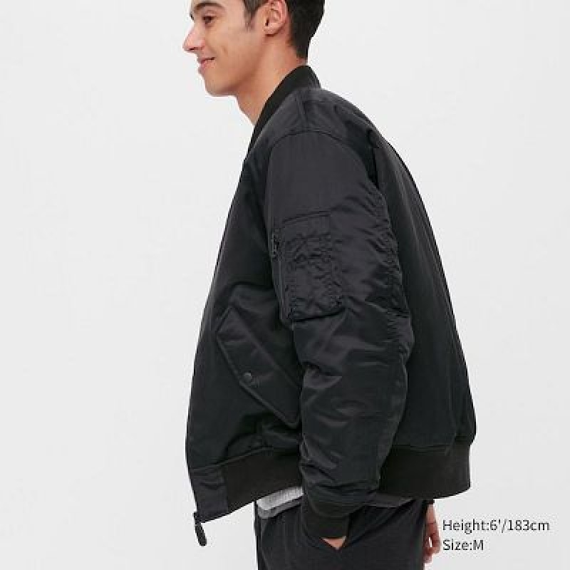 Chaquetas Uniqlo MA-1 Hombre Negras | 385610_PE