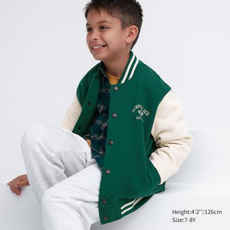 Chaquetas Uniqlo Sweat Stadium Niños Verde | 593418_PE