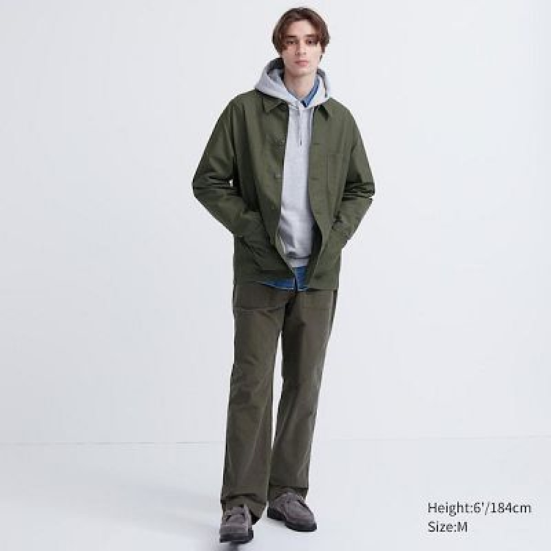 Chaquetas Uniqlo Utility Hombre Verde Oliva | 841307_PE