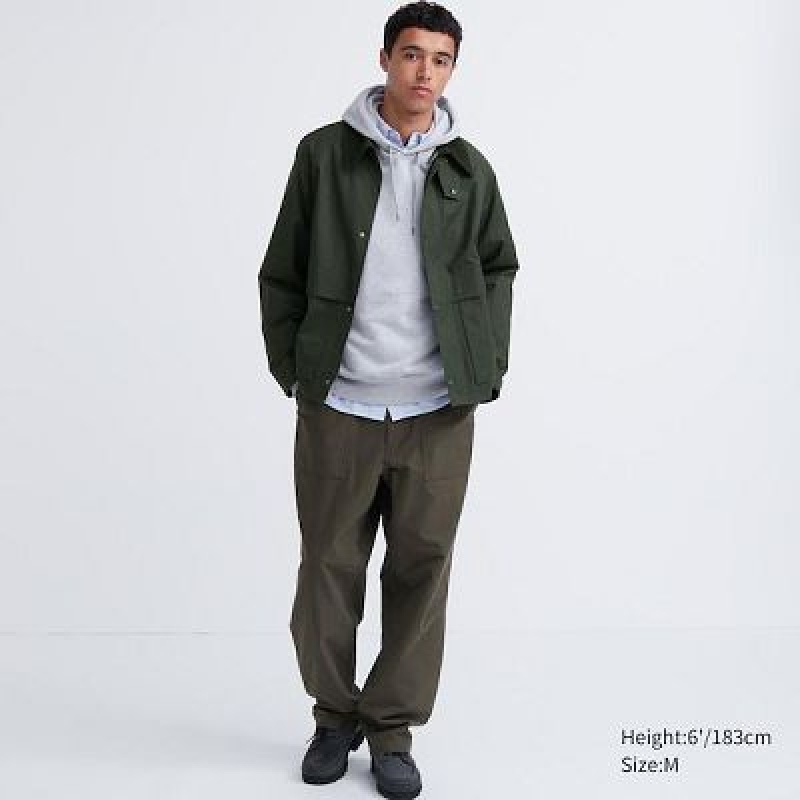 Chaquetas Uniqlo Utility Short Hombre Verde Oliva | 962031_PE