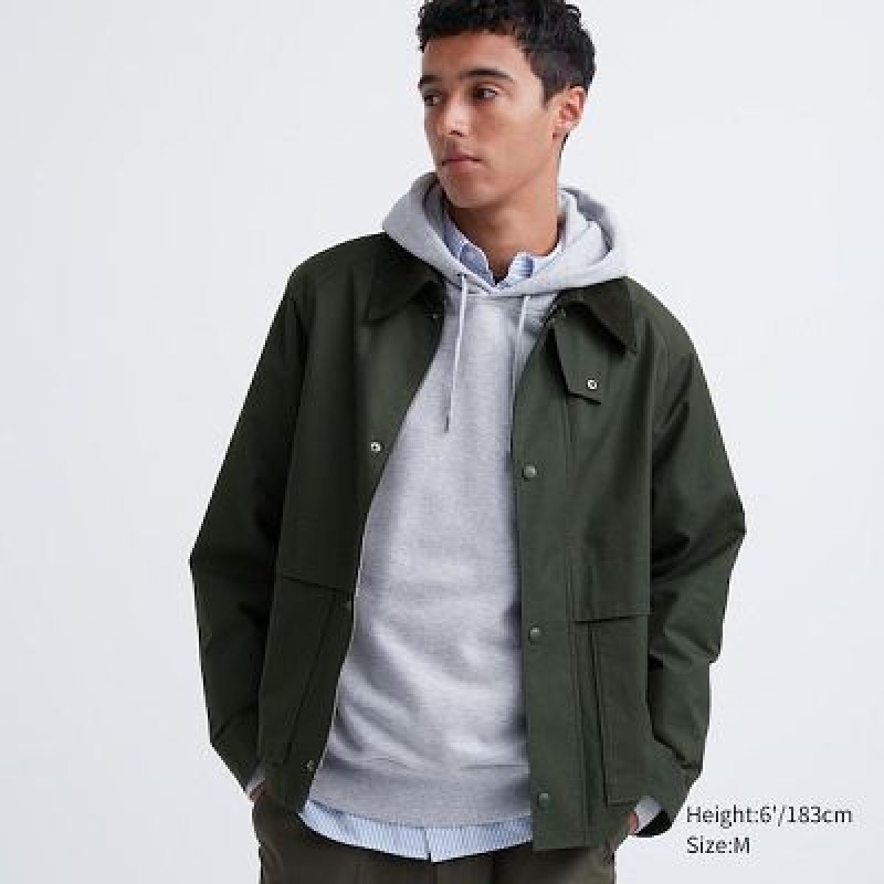 Chaquetas Uniqlo Utility Short Hombre Verde Oliva | 962031_PE