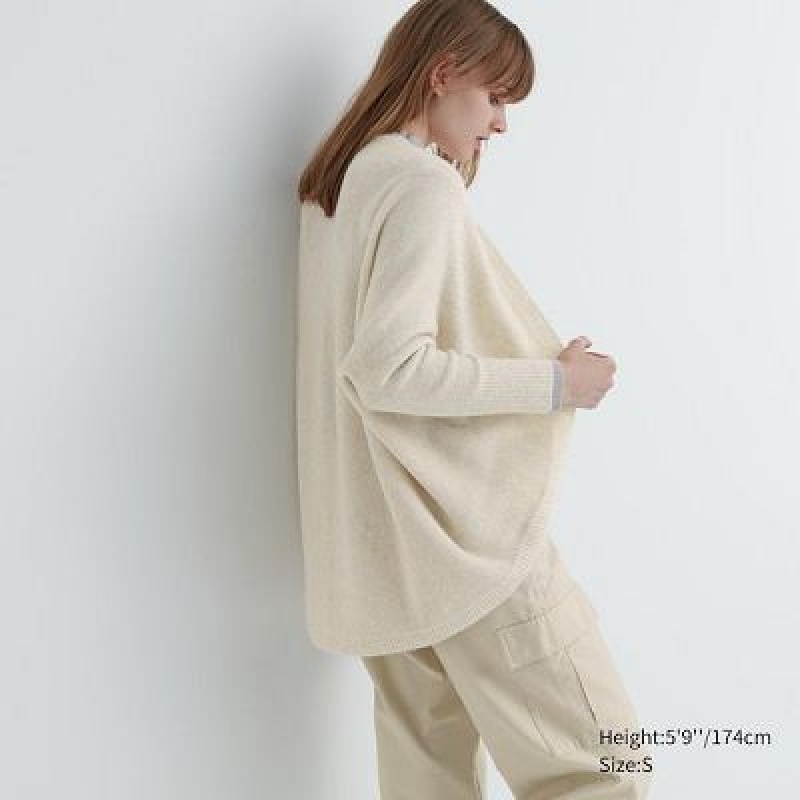 Cárdigan Uniqlo 3D Knit Souffle Yarn Long-Sleeve Mujer Blancas | 378219_PE