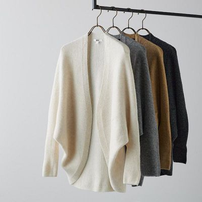 Cárdigan Uniqlo 3D Knit Souffle Yarn Long-Sleeve Mujer Blancas | 378219_PE