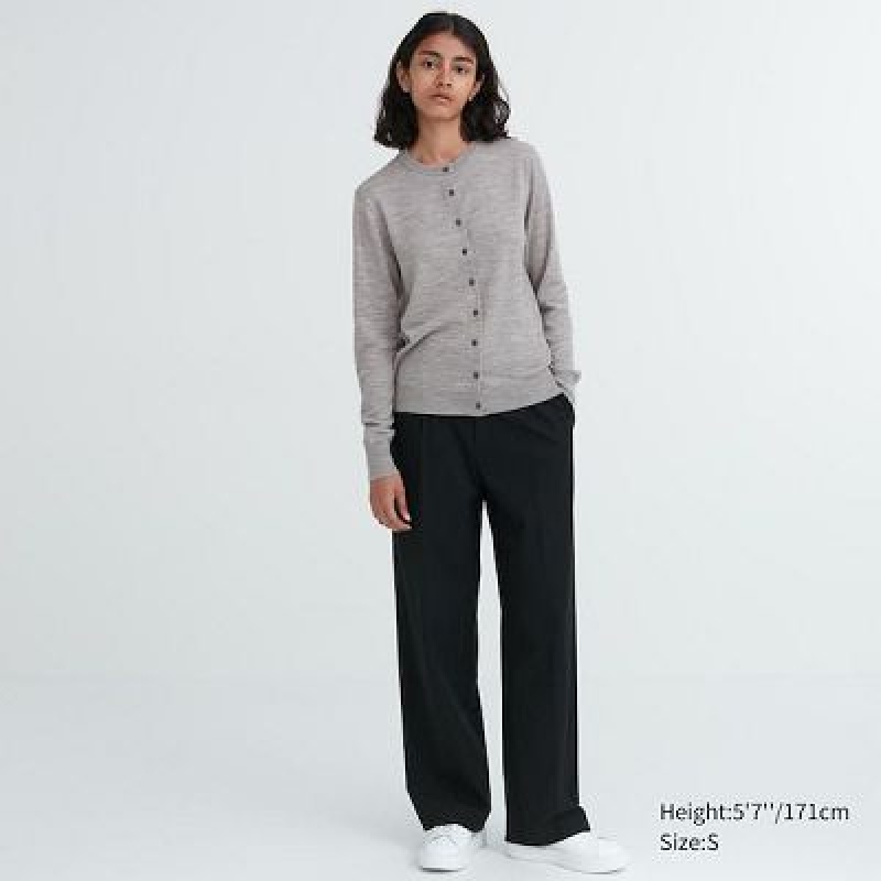 Cárdigan Uniqlo Extra Fine Merino Crew Neck Mujer Blancas | 352416_PE