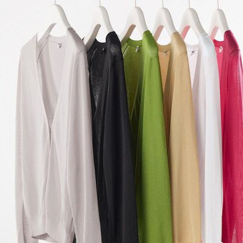 Cárdigan Uniqlo Light V-Neck Long-Sleeve Mujer Rosas | 285947_PE