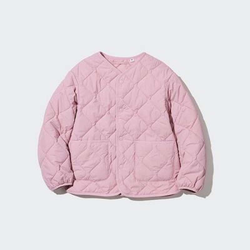 Cárdigan Uniqlo PUFFTECH Washable (Warm Acolchado) Niños Rosas | 217053_PE