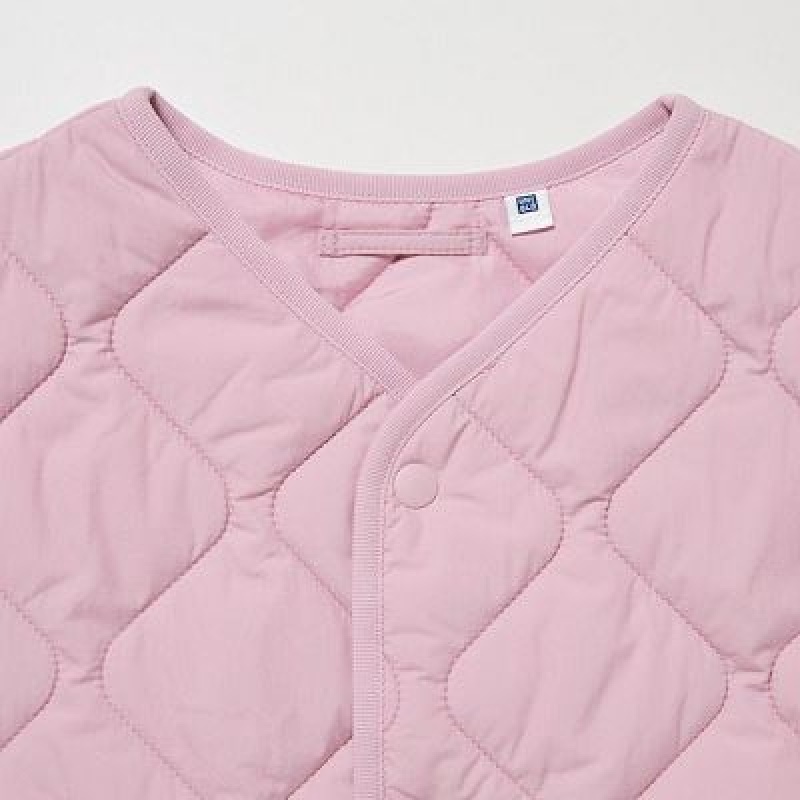 Cárdigan Uniqlo PUFFTECH Washable (Warm Acolchado) Niños Rosas | 217053_PE