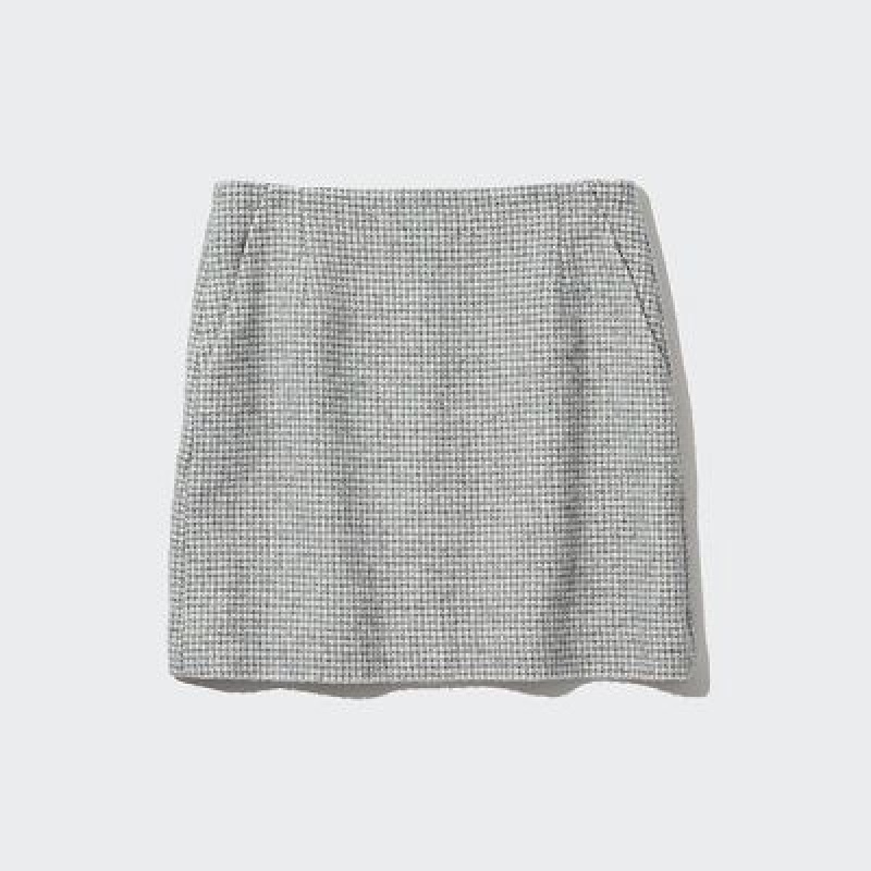 Falda Uniqlo Tweed Mini Mujer Gris | 943208_PE