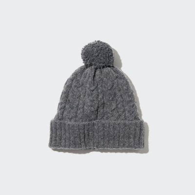 Gorras Uniqlo HEATTECH Cable De Punto Niños Gris | 608759_PE