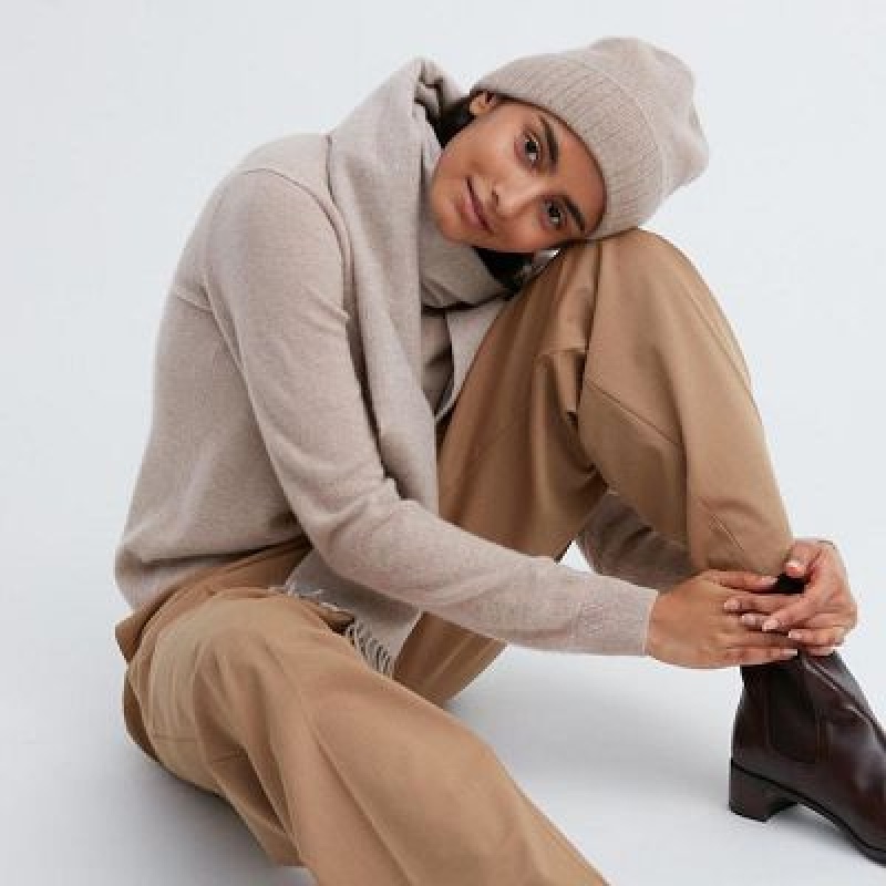 Gorros Uniqlo Cashmere De Punto Mujer Beige | 487619_PE