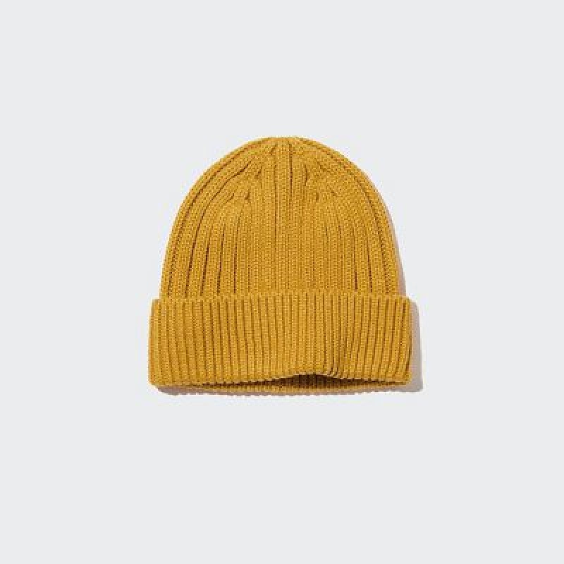 Gorros Uniqlo HEATTECH Acanalado Mujer Amarillo | 832795_PE