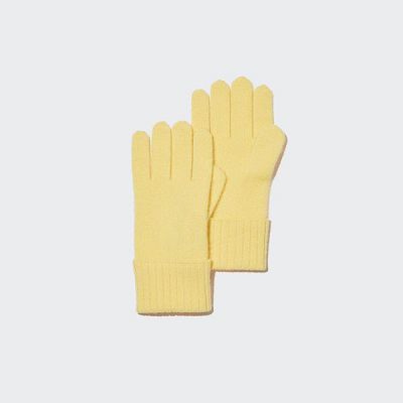 Guantes Uniqlo Cashmere De Punto Mujer Amarillo | 209153_PE