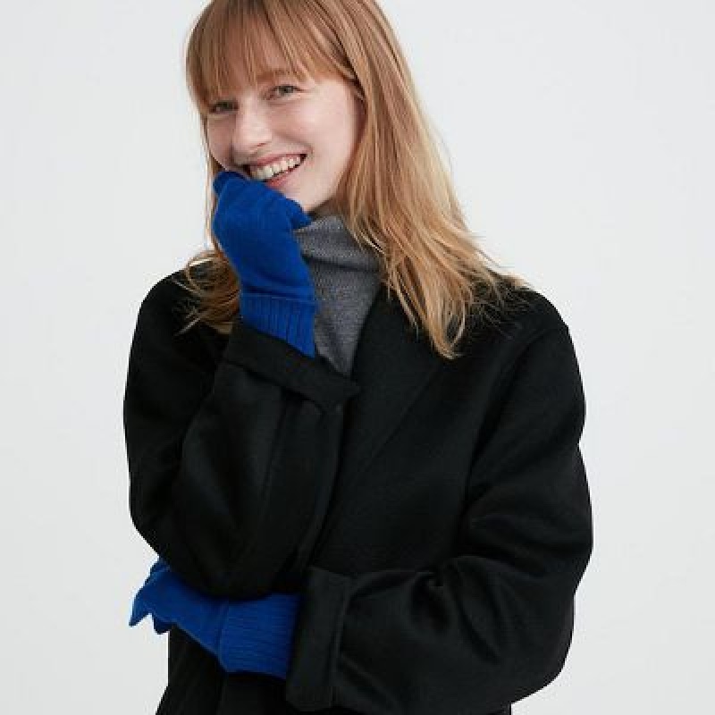 Guantes Uniqlo Cashmere De Punto Mujer Azules | 698501_PE