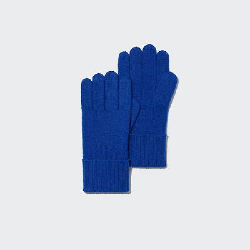 Guantes Uniqlo Cashmere De Punto Mujer Azules | 698501_PE