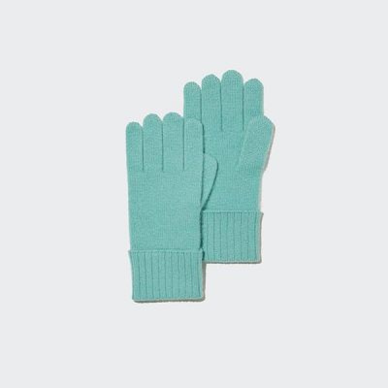 Guantes Uniqlo Cashmere De Punto Mujer Verde | 64891_PE