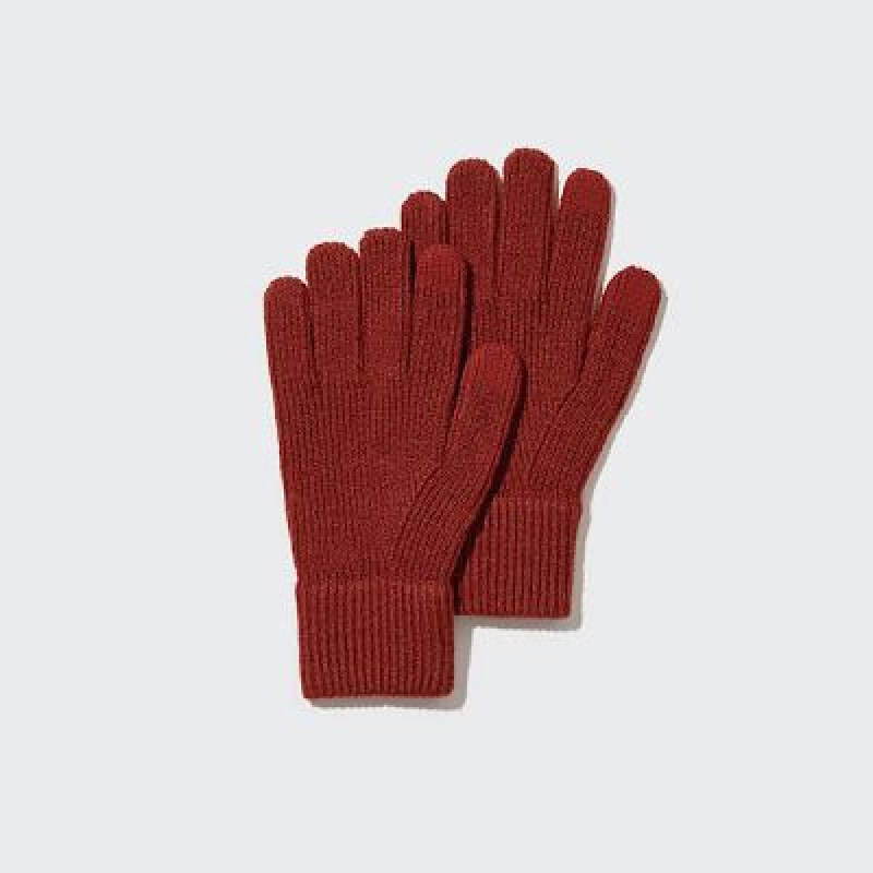 Guantes Uniqlo HEATTECH De Punto Hombre Rojas | 417206_PE