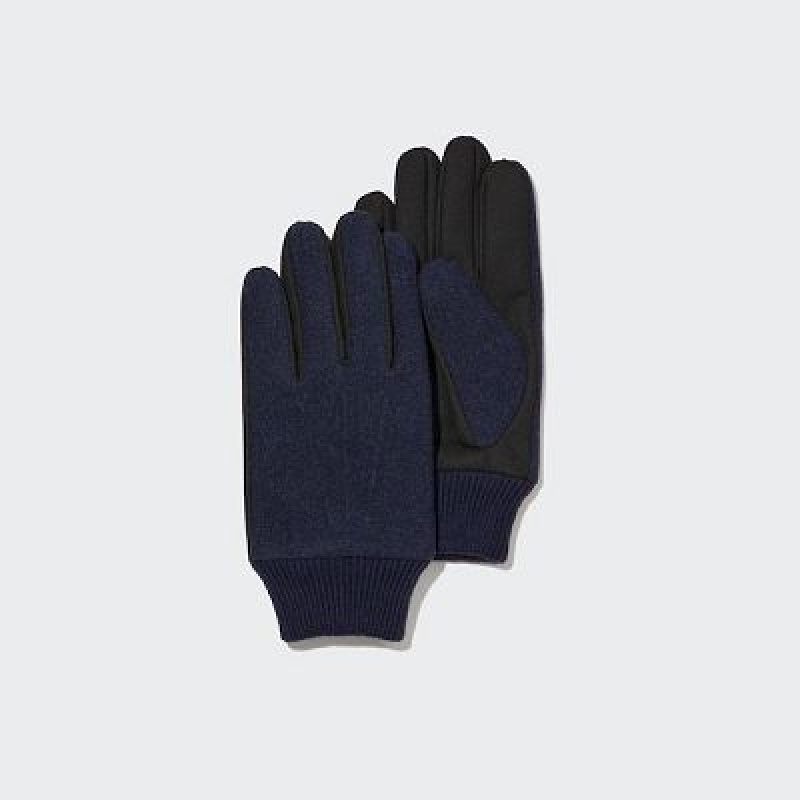 Guantes Uniqlo HEATTECH Lined Faux Lana Hombre Azul Marino | 940627_PE