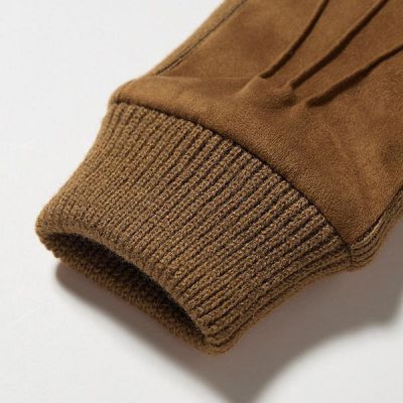 Guantes Uniqlo HEATTECH Lined Faux Suede Mujer Negras | 742039_PE