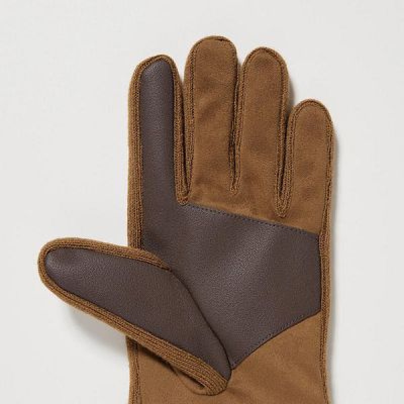 Guantes Uniqlo HEATTECH Lined Faux Suede Mujer Negras | 742039_PE