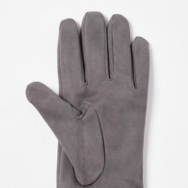 Guantes Uniqlo HEATTECH Lining Faux Suede Mujer Gris | 538196_PE