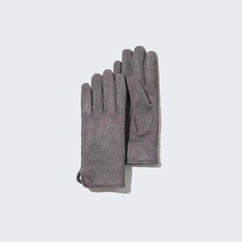 Guantes Uniqlo HEATTECH Lining Faux Suede Mujer Gris | 538196_PE