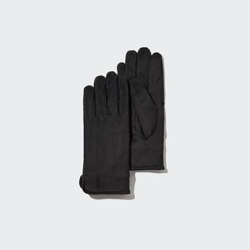 Guantes Uniqlo HEATTECH Lining Faux Suede Mujer Negras | 793085_PE