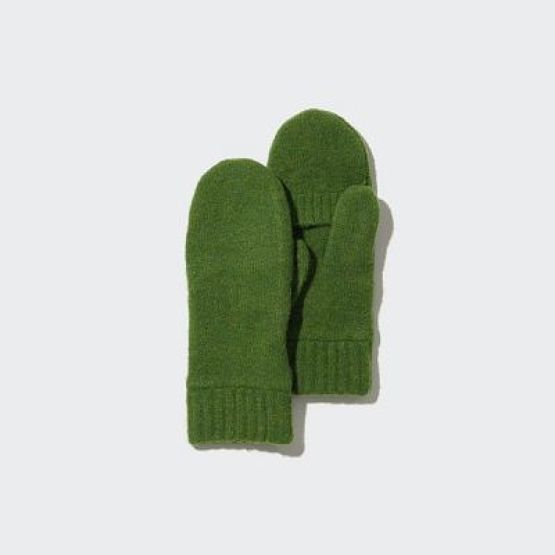 Guantes Uniqlo HEATTECH Lining Souffle Yarn Mittens Mujer Verde | 753640_PE