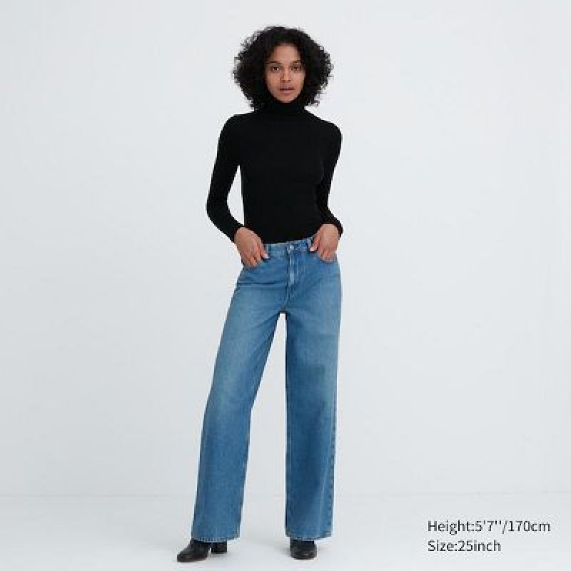 Jeans Uniqlo Baggy Mujer Azules | 370592_PE