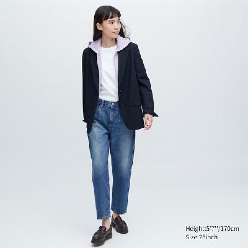 Jeans Uniqlo Boyfriend Tapered Mujer Azules | 139820_PE