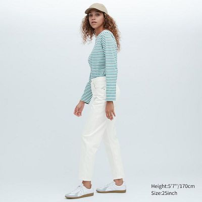 Jeans Uniqlo Boyfriend Tapered Mujer Gris | 63192_PE