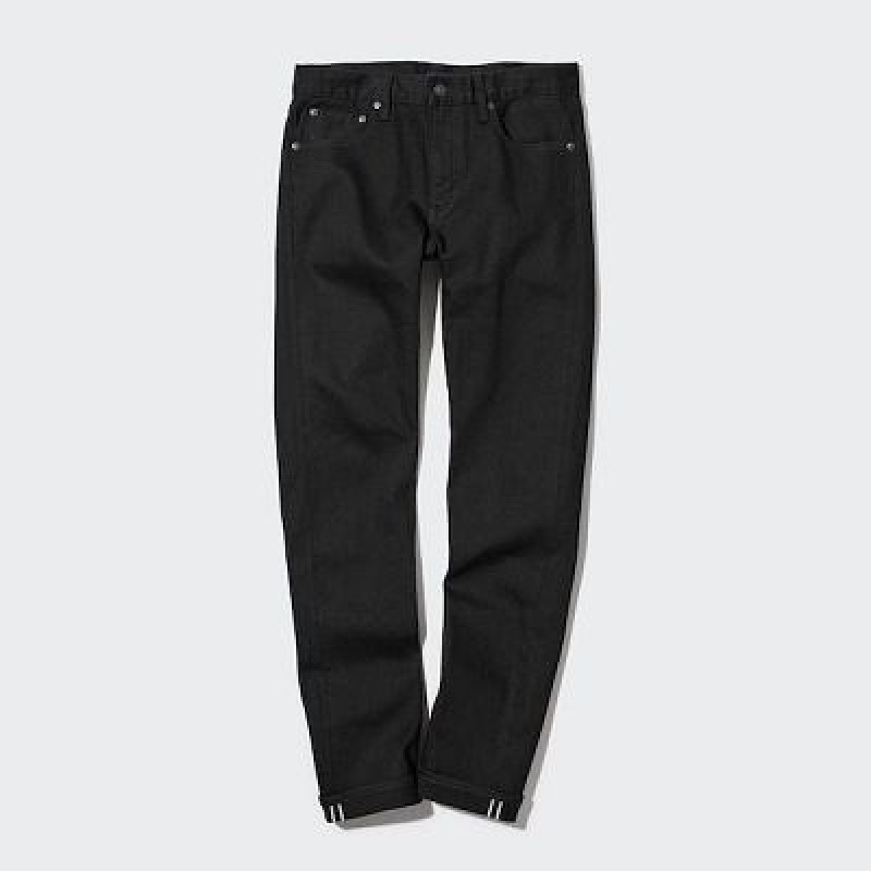 Jeans Uniqlo Stretch Selvedge Slim-Fit Hombre Negras | 456301_PE