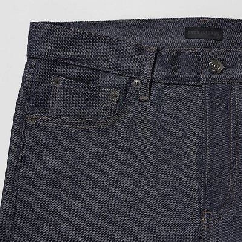 Jeans Uniqlo Stretch Selvedge Slim-Fit Hombre Negras | 71869_PE