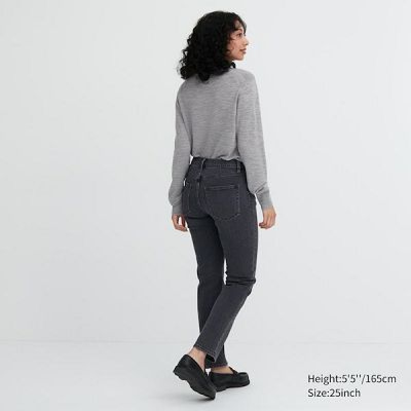 Jeans Uniqlo Stretch Slim Directo Mujer Gris | 908357_PE