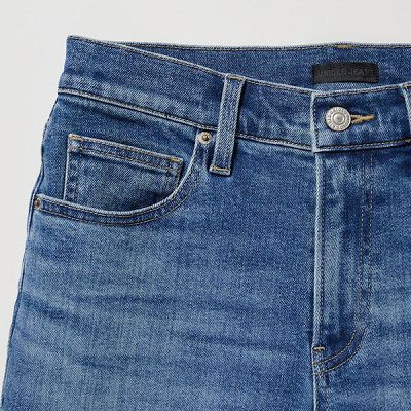 Jeans Uniqlo Stretch Slim Directo Mujer Azules | 396570_PE