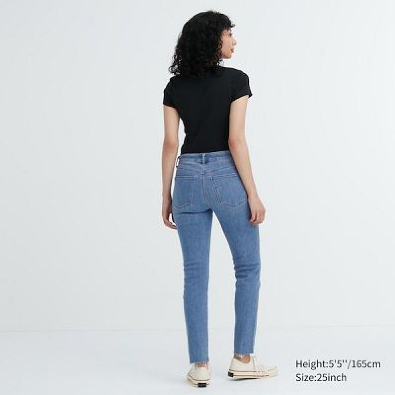 Jeans Uniqlo Ultra Stretch Distressed Mujer Azules | 193487_PE