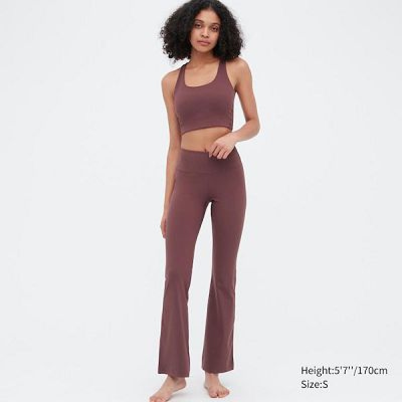 Leggins Uniqlo AIRism Soft Flare Mujer Gris | 971340_PE