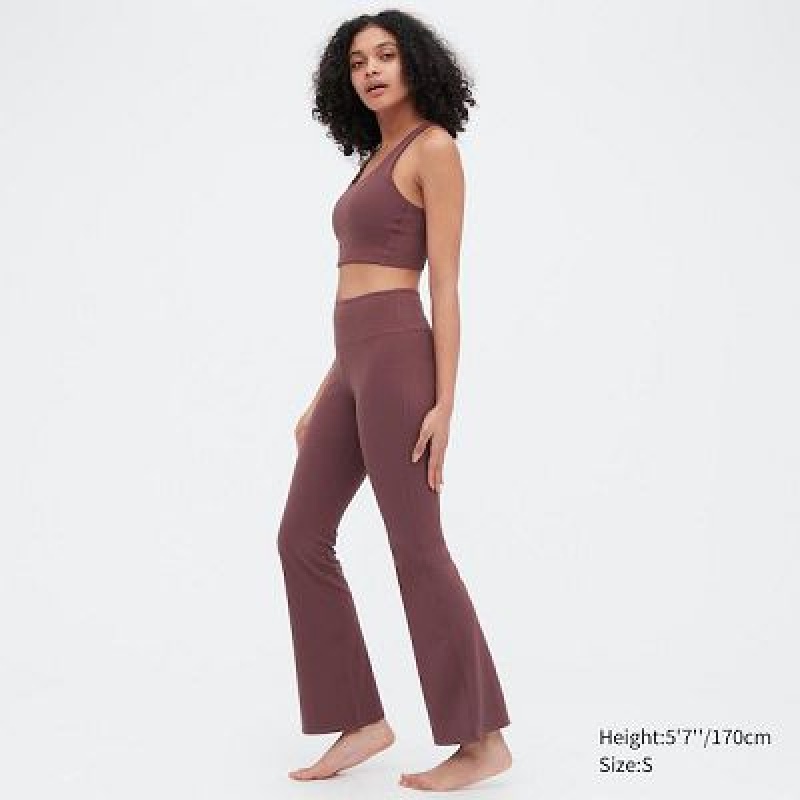 Leggins Uniqlo AIRism Soft Flare Mujer Gris | 971340_PE