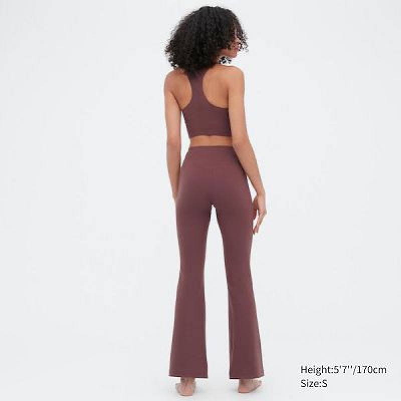 Leggins Uniqlo AIRism Soft Flare Mujer Wine | 715643_PE