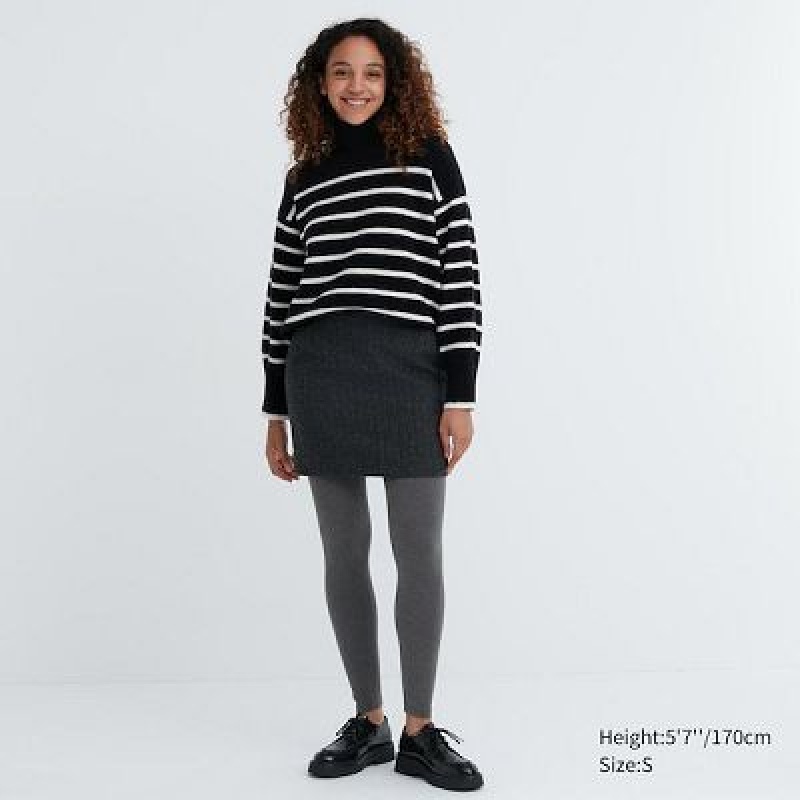 Leggins Uniqlo HEATTECH Cotton Mujer Gris | 195068_PE