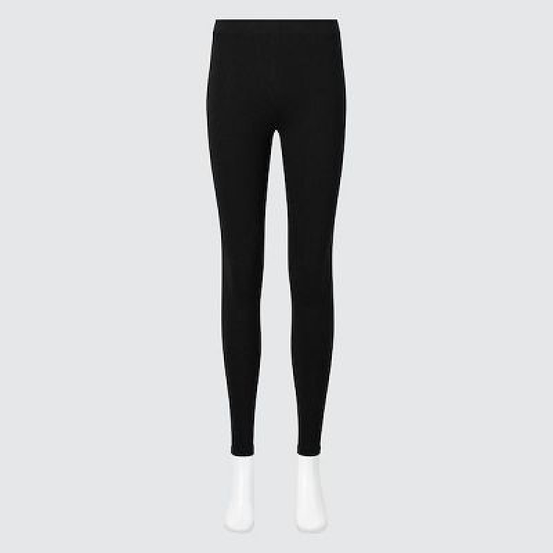 Leggins Uniqlo HEATTECH Cotton Mujer Negras | 670958_PE