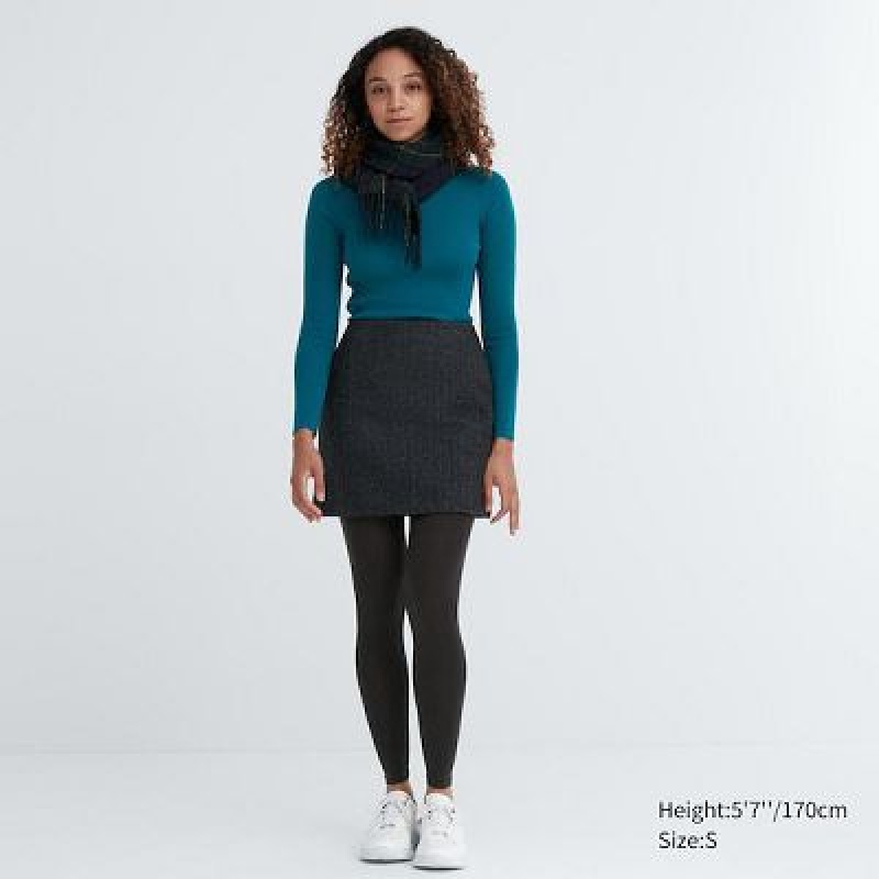 Leggins Uniqlo HEATTECH Mujer Negras | 398475_PE