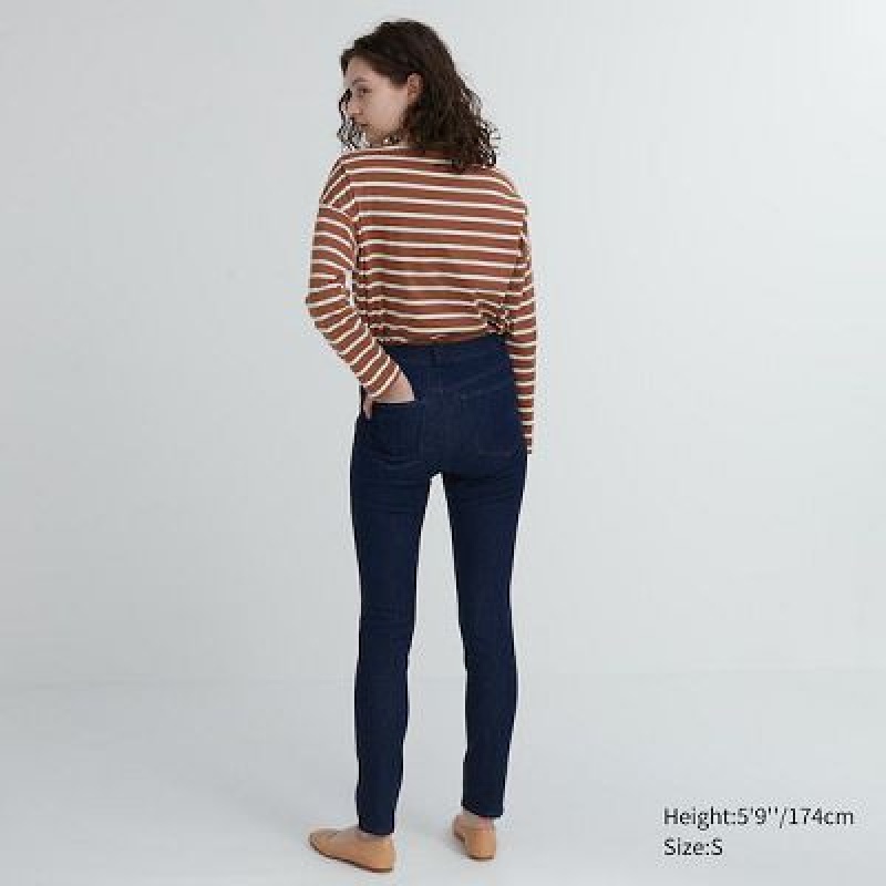 Leggins Uniqlo Ultra Stretch Denim Mujer Gris | 648017_PE