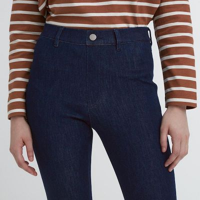 Leggins Uniqlo Ultra Stretch Denim Mujer Azul Marino | 718059_PE