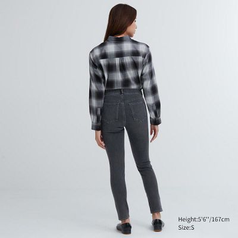 Leggins Uniqlo Ultra Stretch Denim Mujer Azul Marino | 87429_PE