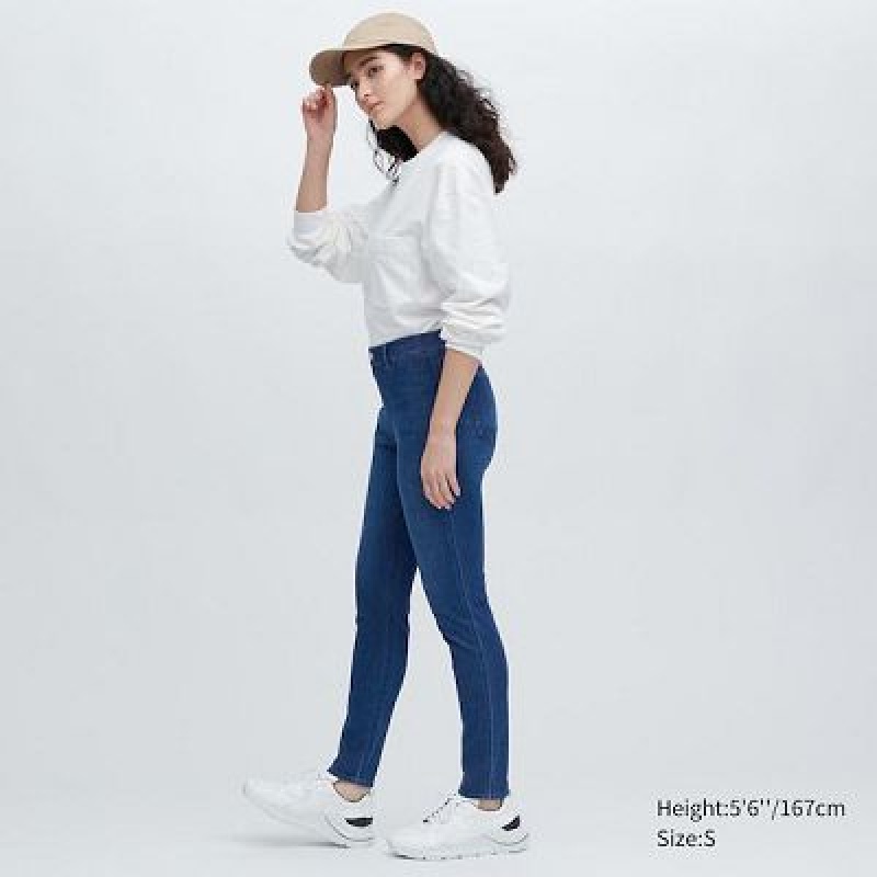 Leggins Uniqlo Ultra Stretch Denim Mujer Azul Marino | 486103_PE