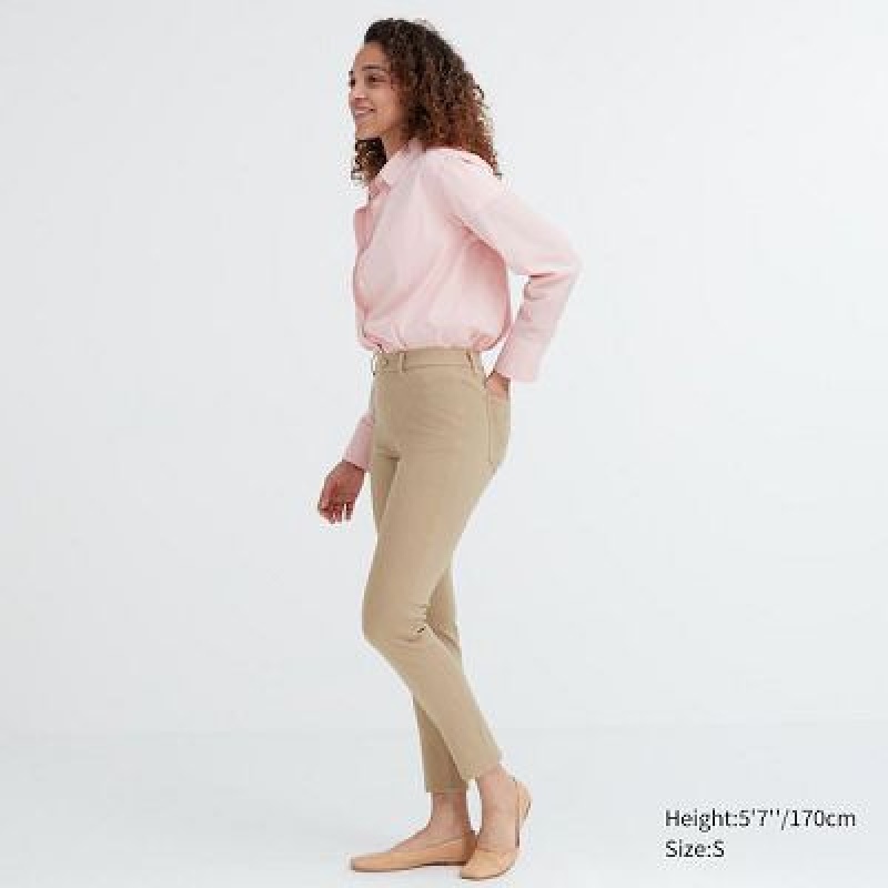 Leggins Uniqlo Ultra Stretch Mujer Beige | 680195_PE