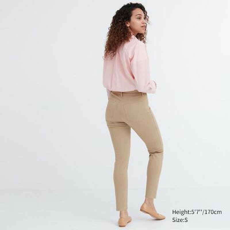 Leggins Uniqlo Ultra Stretch Mujer Beige | 680195_PE