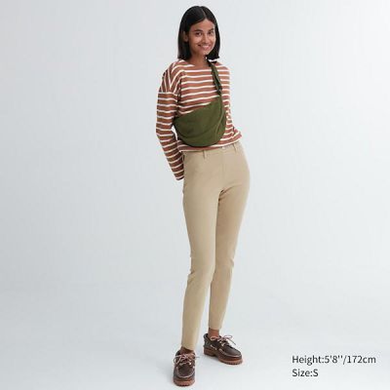 Leggins Uniqlo Ultra Stretch Mujer Beige | 284607_PE