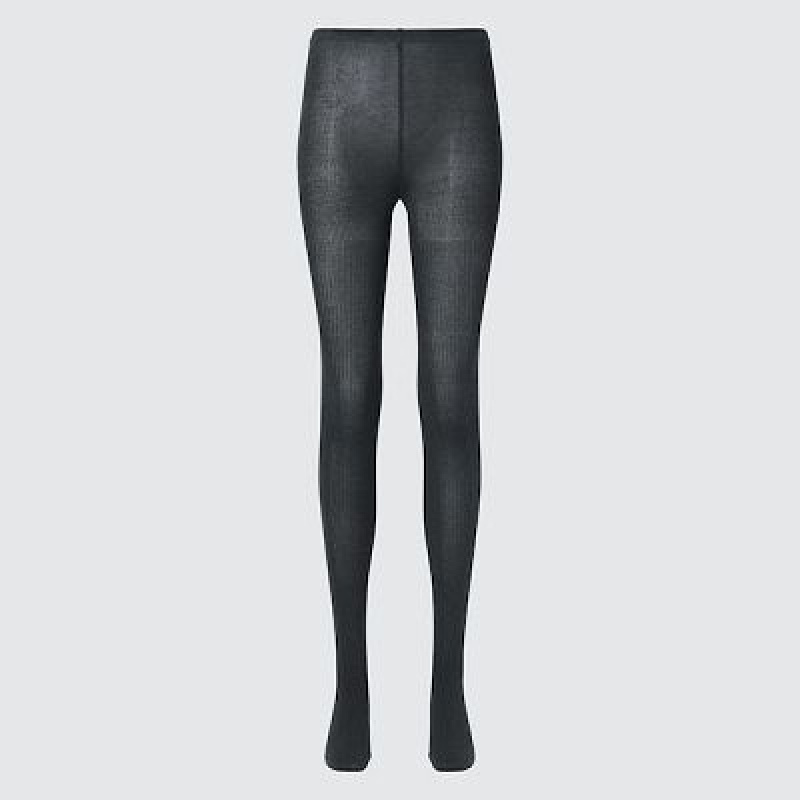 Mallas Uniqlo HEATTECH Acanalado De Punto Mujer Gris | 783056_PE